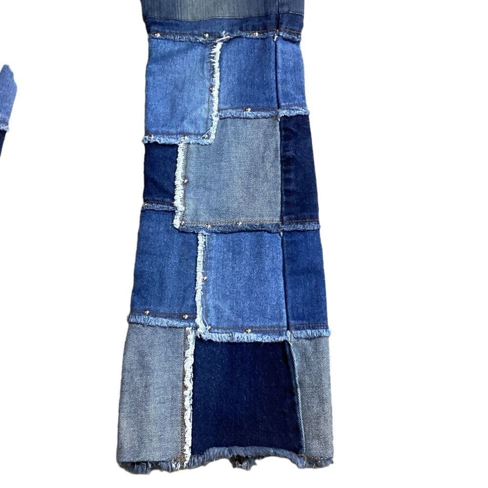Bongo Patchwork Studded Bootcut Hippie Bell Botto… - image 4